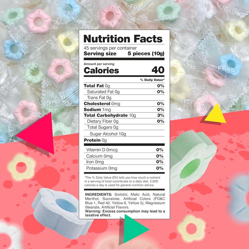 LAETAFOOD Sugar Free Flower After Dinner Mints - 1 Pound Bag of Individually Wrapped Hard Candy - Image 2